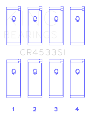 Nissan Frontier Connecting Rod Bearing Set - King Engine Bearings - Size +0.5, Bimetal Aluminum-Silicon - `05-`19